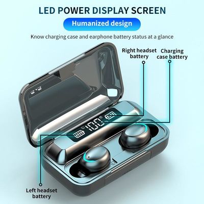 8D 환경 F9 진실 무선 헤드셋 LED 디스플레이 작은 보이지 않는 버튼