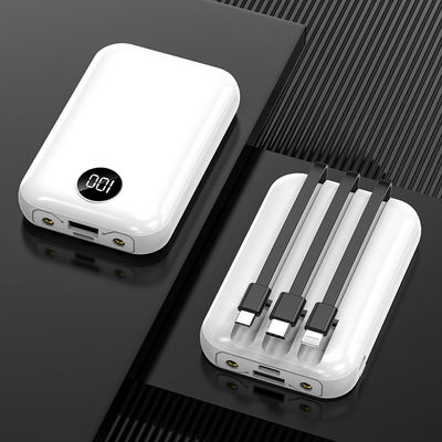 10000mAh 휴대용 무선 충전기 LCD 디스플레이 내장 케이블 전원 은행