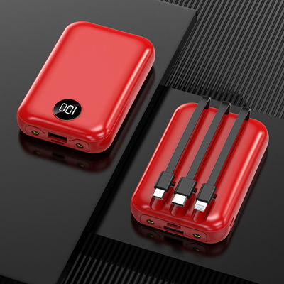 10000mAh 휴대용 무선 충전기 LCD 디스플레이 내장 케이블 전원 은행