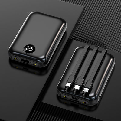 10000mAh 휴대용 무선 충전기 LCD 디스플레이 내장 케이블 전원 은행